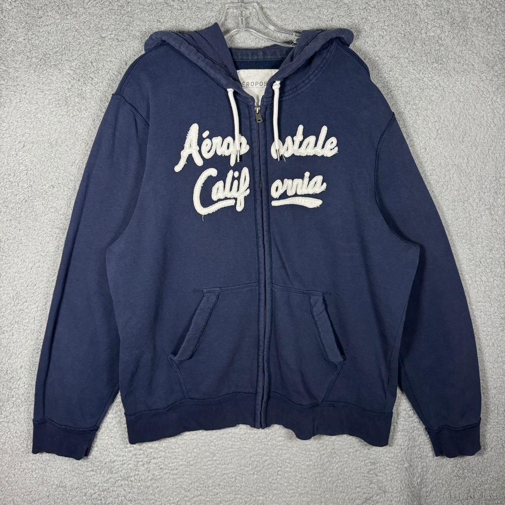 Y2K Aeropostale California Full Zip Hoodie Men XXL Embroidered Surf Skate 2000s
